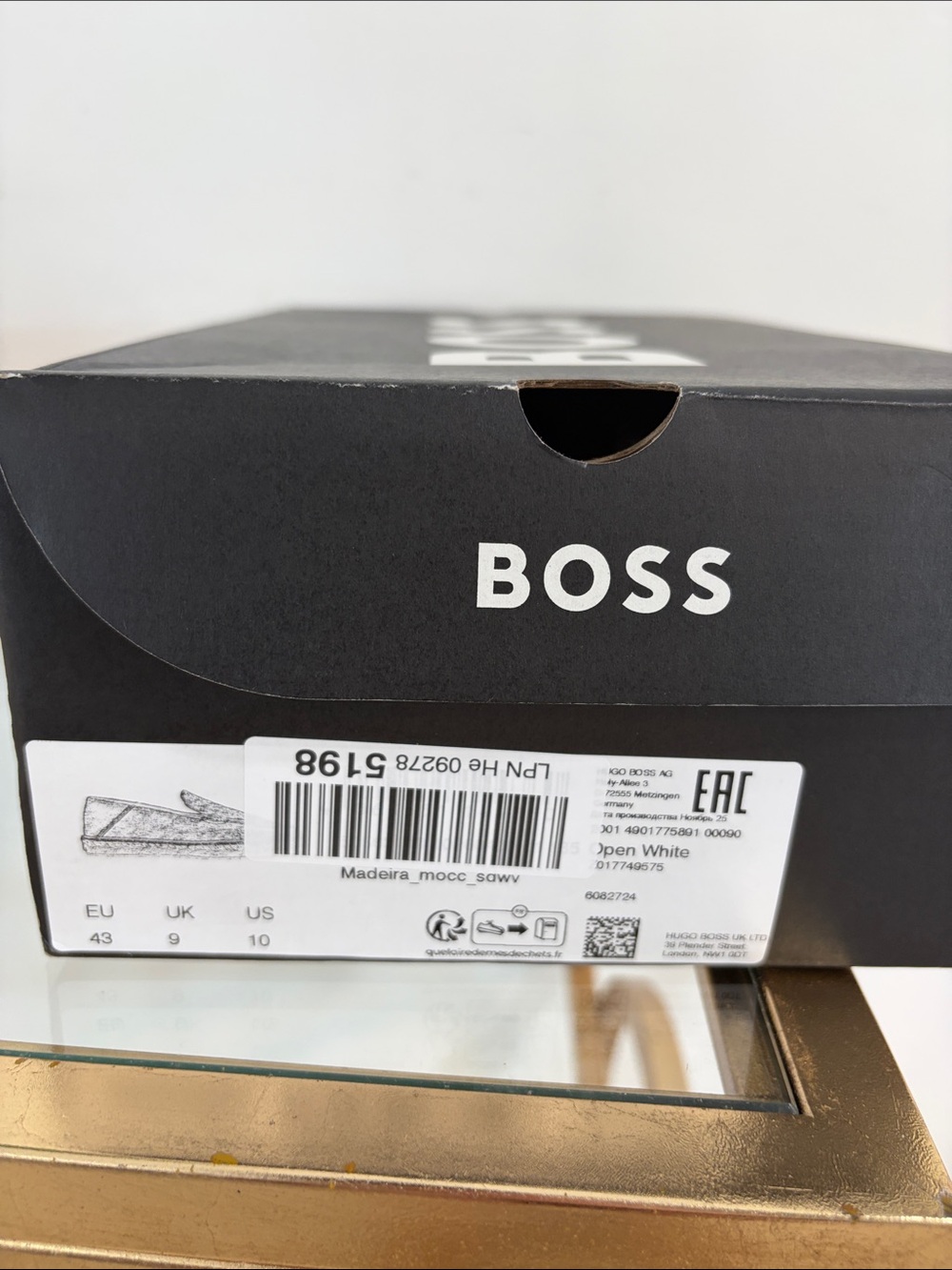 Boss White Men’s Slip-On Loafers Boxed